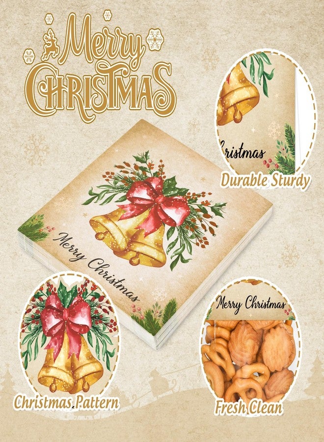 Whaline 60 Set Christmas Vintage Self-Adhesive Goodie Bag with Topper Magic Reindeer Food Candy Cello Bag Merry Christmas Plastic Xmas Favor Treat Bag for Winter Holiday Party Wrapping Baking Food - Image 3